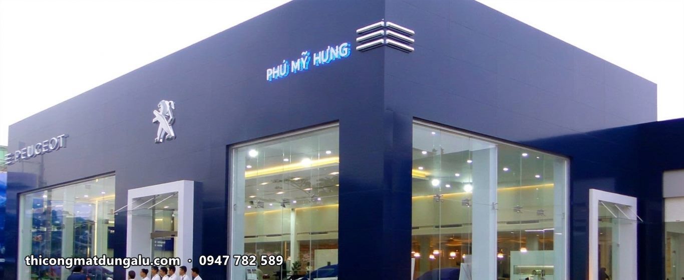 Thi công mặt dựng alu toà nhà công ty