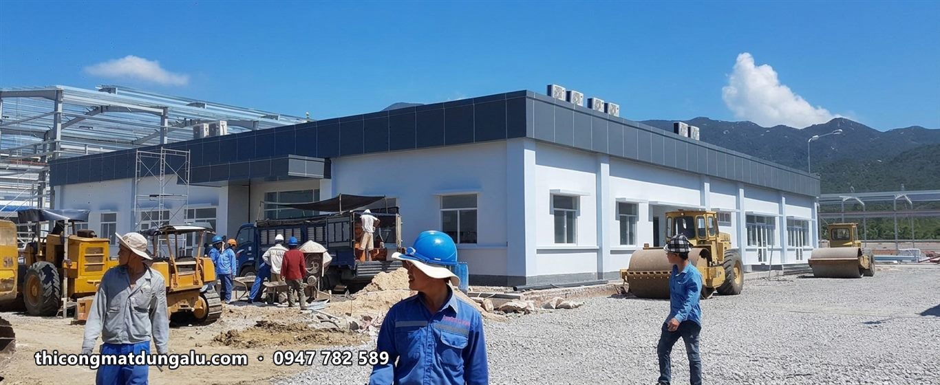 Thi công mặt dựng alu nhà máy