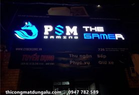 Bảng hiệu cửa hàng công nghệ: PSM Gaming, Clickbuy và Di Động Thông Minh