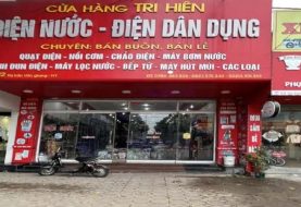 Bảng hiệu cửa hàng điện nước, kim khí, vật tư: mẫu thực tế