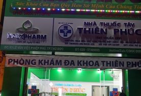 Bảng hiệu Phòng khám Đa khoa Thiên Phúc: mặt tiền, logo sảnh, bảng giá dịch vụ