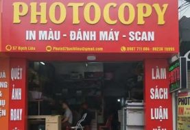 Bảng hiệu tiệm photocopy, phòng vé máy bay, giặt sấy: mẫu đẹp
