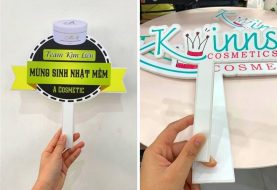 In formex cắt hình: standee, hashtag cầm tay và chữ formex trang trí