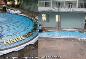 Bảng vòng cung cổng Viện Kiểm nghiệm thuốc TP.HCM