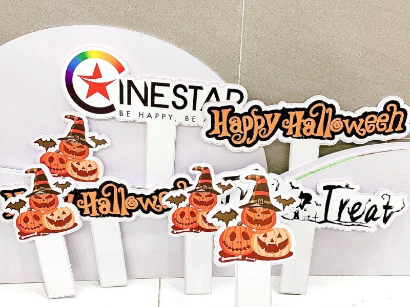 Bộ chữ và hình formex trang trí Halloween có chân cắm