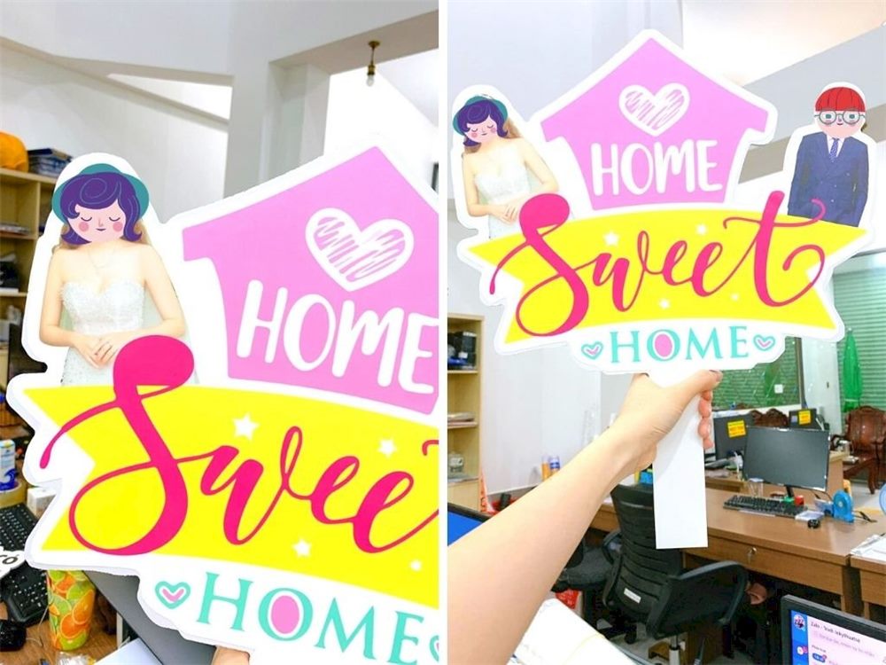 Hashtag formex cắt hình ngôi nhà in chữ Home Sweet Home