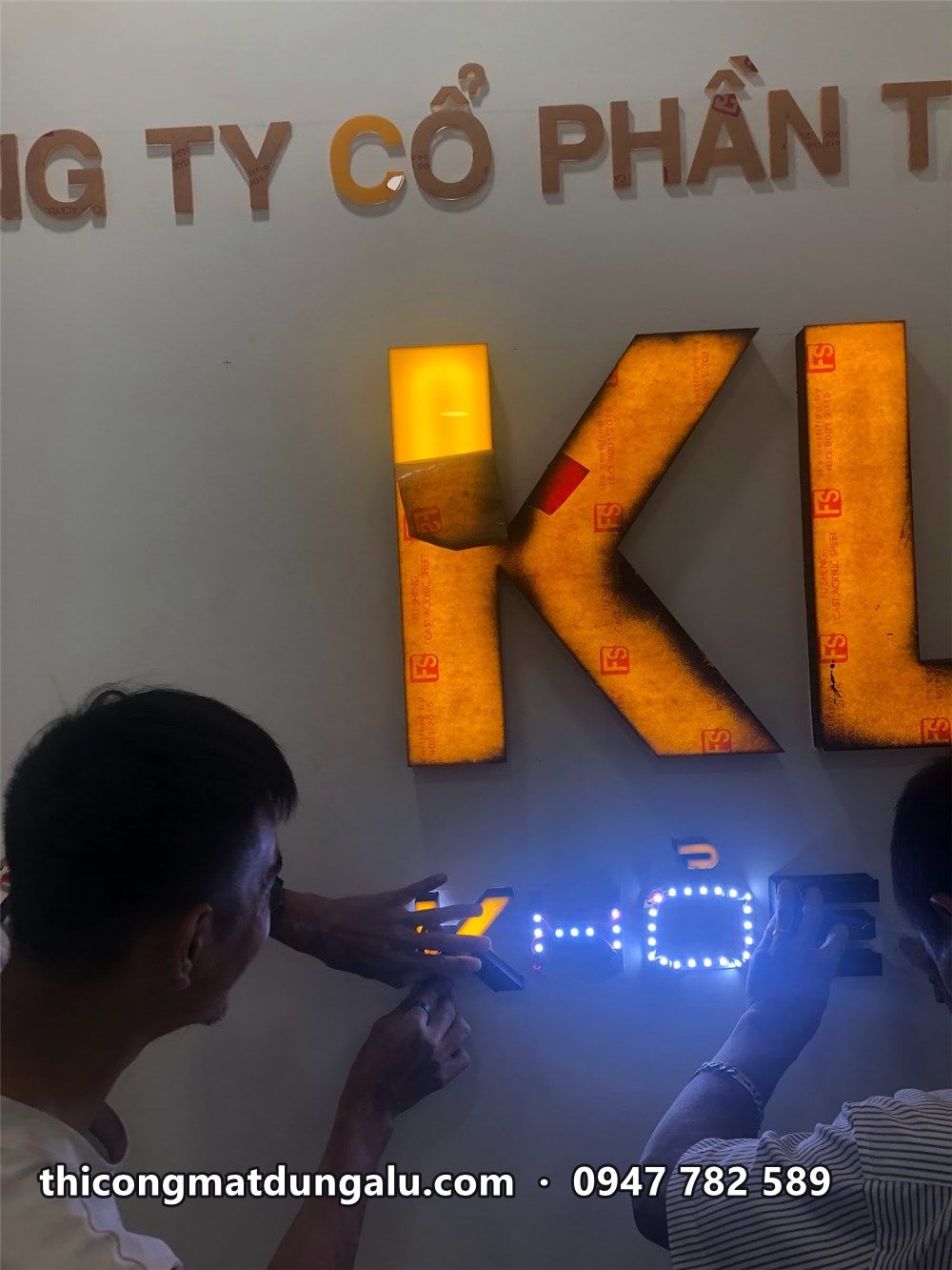 Thợ thử đèn LED cho chữ nổi KLC màu vàng cam