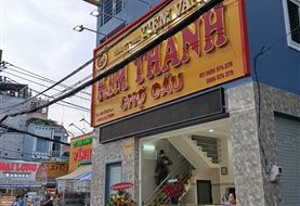 Hộp đèn và bảng hiệu tiệm vàng Kim Thành: biển dọc sáng đêm, bảng ngang mặt tiền